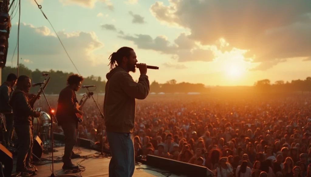 Urban singer sunset concert