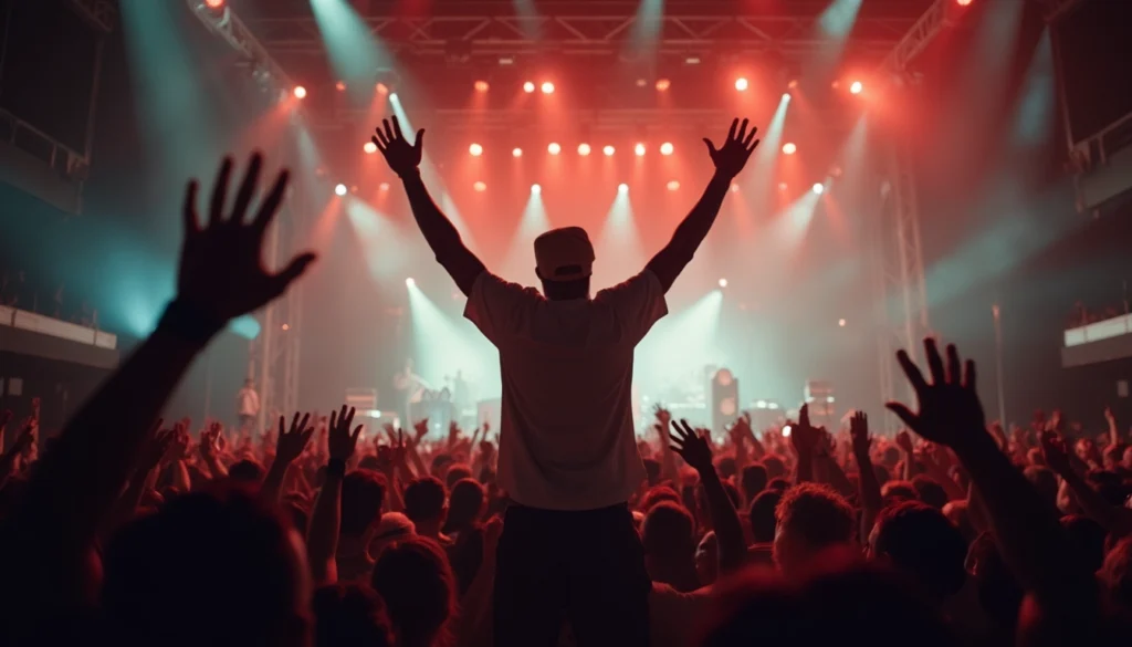 Excited Male Fan In a Crowd